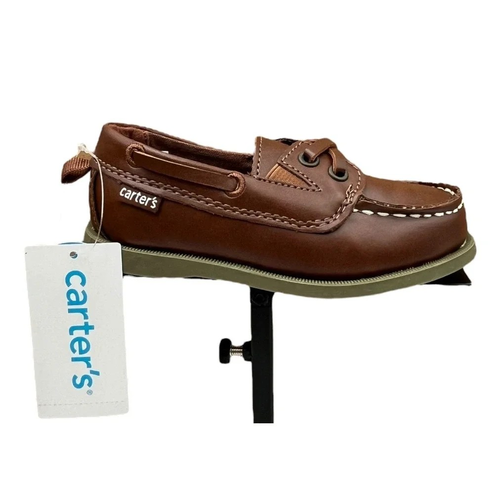 Carter's Toddler Boys Bauk Boat Shoes Size 9 Brown Slip-On Casual Dress Shoes